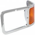 Ecotric Pair Headlight Compatible With 2000-2015 Ford F650 F750 Headlamp Bezel Right Passenger Left Corner Signal Lights Lens