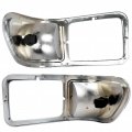Ecotric Pair Headlight Compatible With 2000-2015 Ford F650 F750 Headlamp Bezel Right Passenger Left Corner Signal Lights Lens