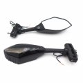 Httmt Mt252-014- Led Turn Signal Integrated Mirror Compatible With Suzuki Hayabusa Yamaha Gloss Black