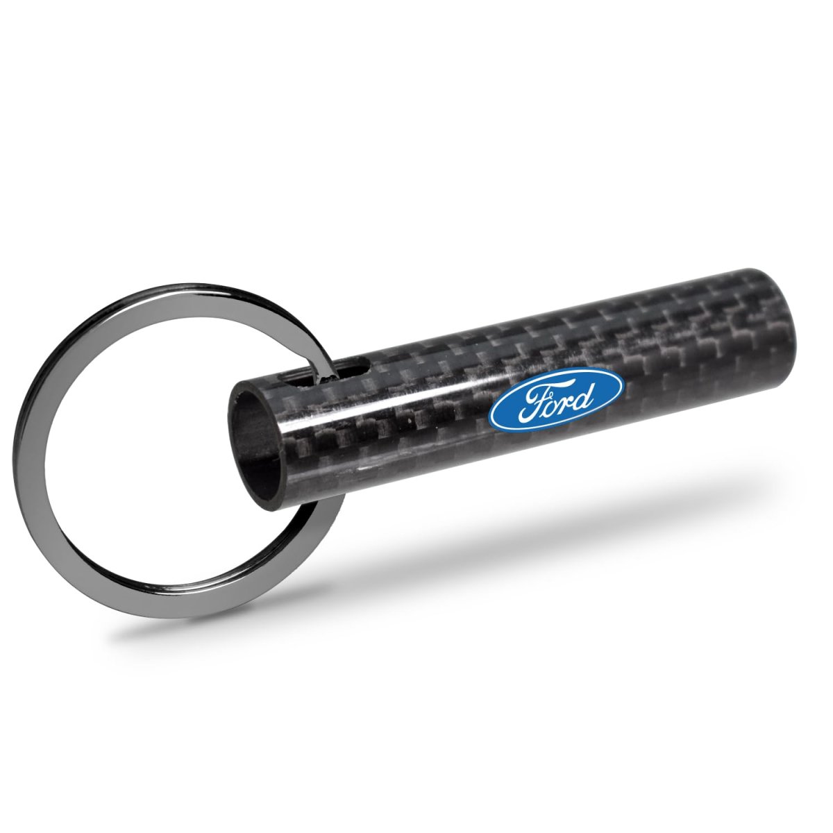 Ford Logo Black Real Carbon Fiber Custom Designed Tube Style Key Chain Keychain Official Licensed In The Usa