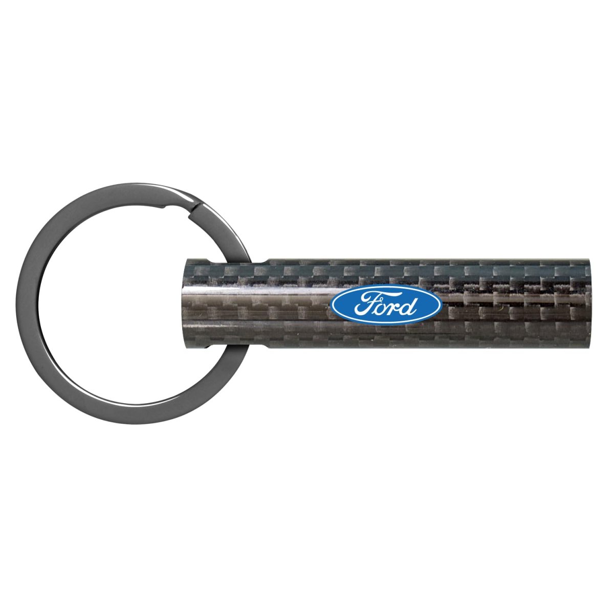 Ford Logo Black Real Carbon Fiber Custom Designed Tube Style Key Chain Keychain Official Licensed In The Usa
