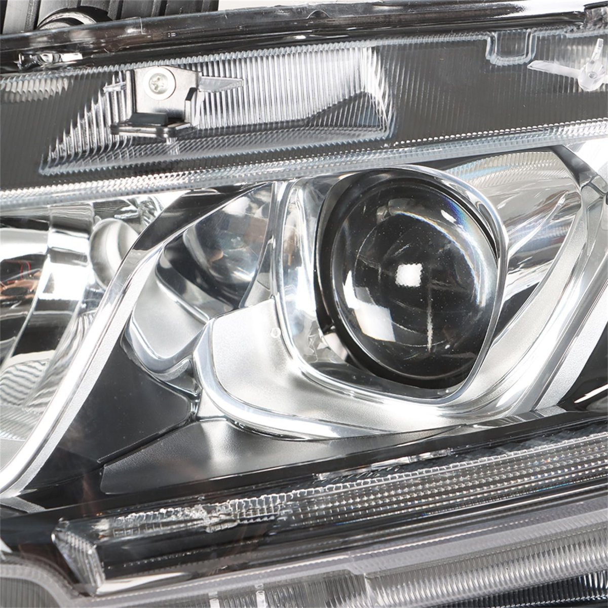 1pc Headlight Assembly Chrome Housing Replacement For Honda Civic 2016-2020 Halogen With Drl Driver Side Lh Ho2503173 Ho2502173