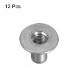 Uxcell M8 T-nuts 12pcs Carbon Steel Tee Nuts Round Base Weld 20mm Height Through Hole Flange Insert Female Thread Plate