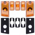 Ocpty Marker Lights 5pcs Cab Light Amber Top Roof Running Covers With T10 White Bulbs Replacement Assembly For 2003-2009 Hummer