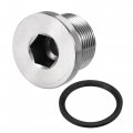 Uxcell Stainless Steel Inner Hex Head M24x1 5 Pipe Fitting Plug With Seal Ring For Terminate Ends