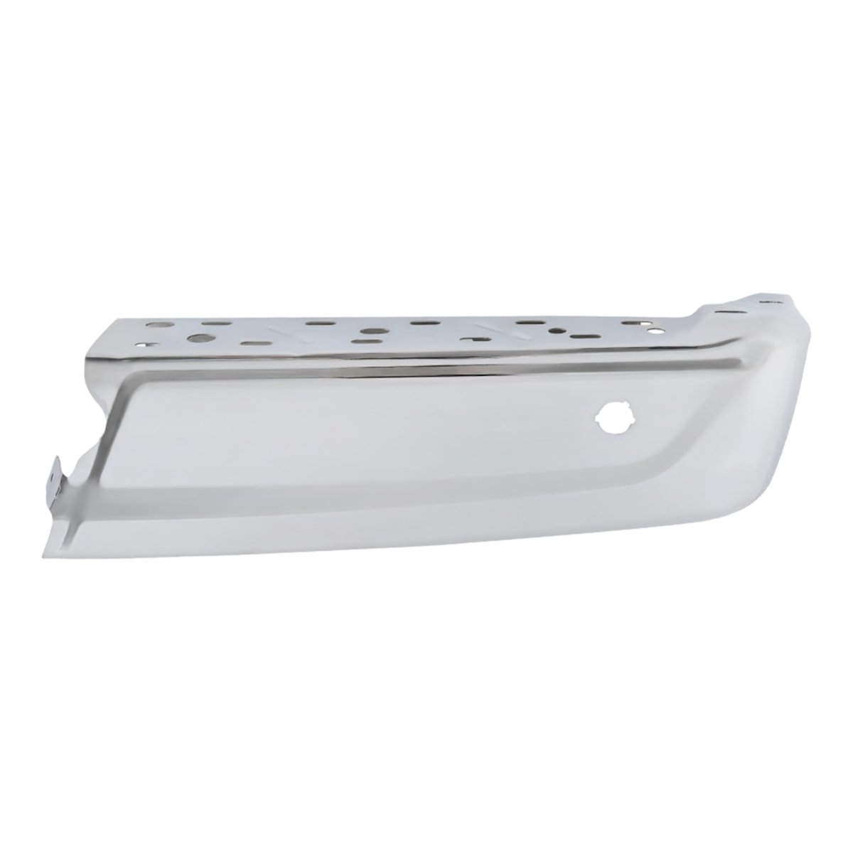 Chrome Rear Bumper End Right For F150 2021 2023 Steel Replacement With Park Assist Sensors Holes Silver Finish