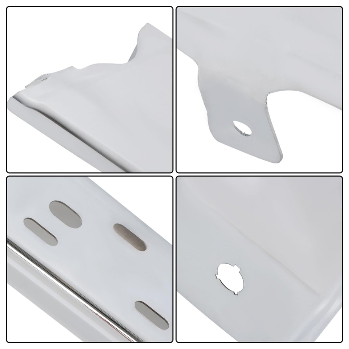 Chrome Rear Bumper End Right For F150 2021 2023 Steel Replacement With Park Assist Sensors Holes Silver Finish