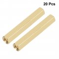 Uxcell 20pcs Brass Straight Pcb Pillar Female Thread Hex Standoff Spacer M3x5x30mm