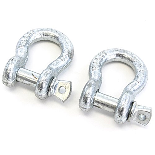 2 Pak 3 8 10mm Galvanized D Ring Shackle 75 Ton Boat Marine Anchor Screw Pin