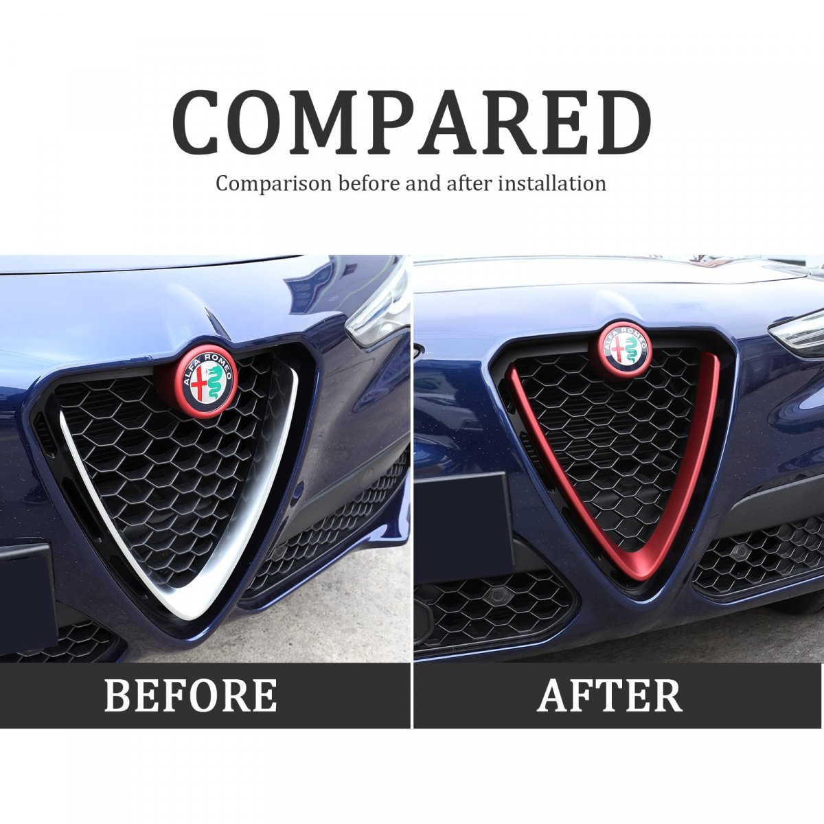 Front Grill Decoration Frame Cover Trim Grille Outline Car For Alfa Romeo Stelvio A 2017 2018 2019