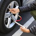 Commercial Grade Dual Head Tire Inflator Gauge With 12 Rubber Air Hose 1 4 In Npt 10 To 160 Psi Chrome Construction Magnifying 