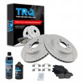 Trq Front Ceramic Brake Pad Performance Drilled Slotted Rotor Kit W Chemicals 