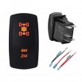 Bacautoparts Orange Backlit Rocker Switch 5pin On-off Laser Etched Toggle For Car Marine Boat Dashboarda 4x4 2x4