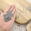 200pcs Screw Hooks Eyes M1 4x15mm 304 Stainless Steel Small Bolts Self Tapping Eye Closed-end For Diy Handwork Wooden Clay 