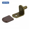 Uxcell Shelf Support Pegs 25pcs 5mm 1 5 L-shaped Bracket Pin With Rubber Sleeve For Furniture Shelves Supplies Bronze Tone