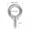 Uxcell Lifting Eye Bolt M4 X 11mm Male Thread With Hex Screw Nut Gasket Flat Washer For Hanging Securing Chain Wire Rope 304