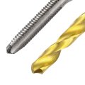 Tap Drill Bit Set 2pcs 5-40 Unc Straight Flute Thread Taps And 2 6mm Twist Bits Titanium Coated Hss6542 Screw Tapping Threading 