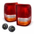 Red Lens Oe-style Tail Light Full-led License Plate Lamp Housing Replacement Bundle For 1993-2000 Ford Ranger Pickup Truck 