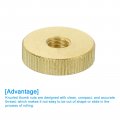 Uxcell Knurled Thumb Nuts 1pcs M8 X D23mm H7mm Brass Flat Head Through Hole With Collar Round Knobs Fasteners For 3d Printer