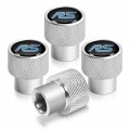 Ipick Image For Ford Focus Rs In Black On Silver Chrome Aluminum Tire Valve Stem Caps