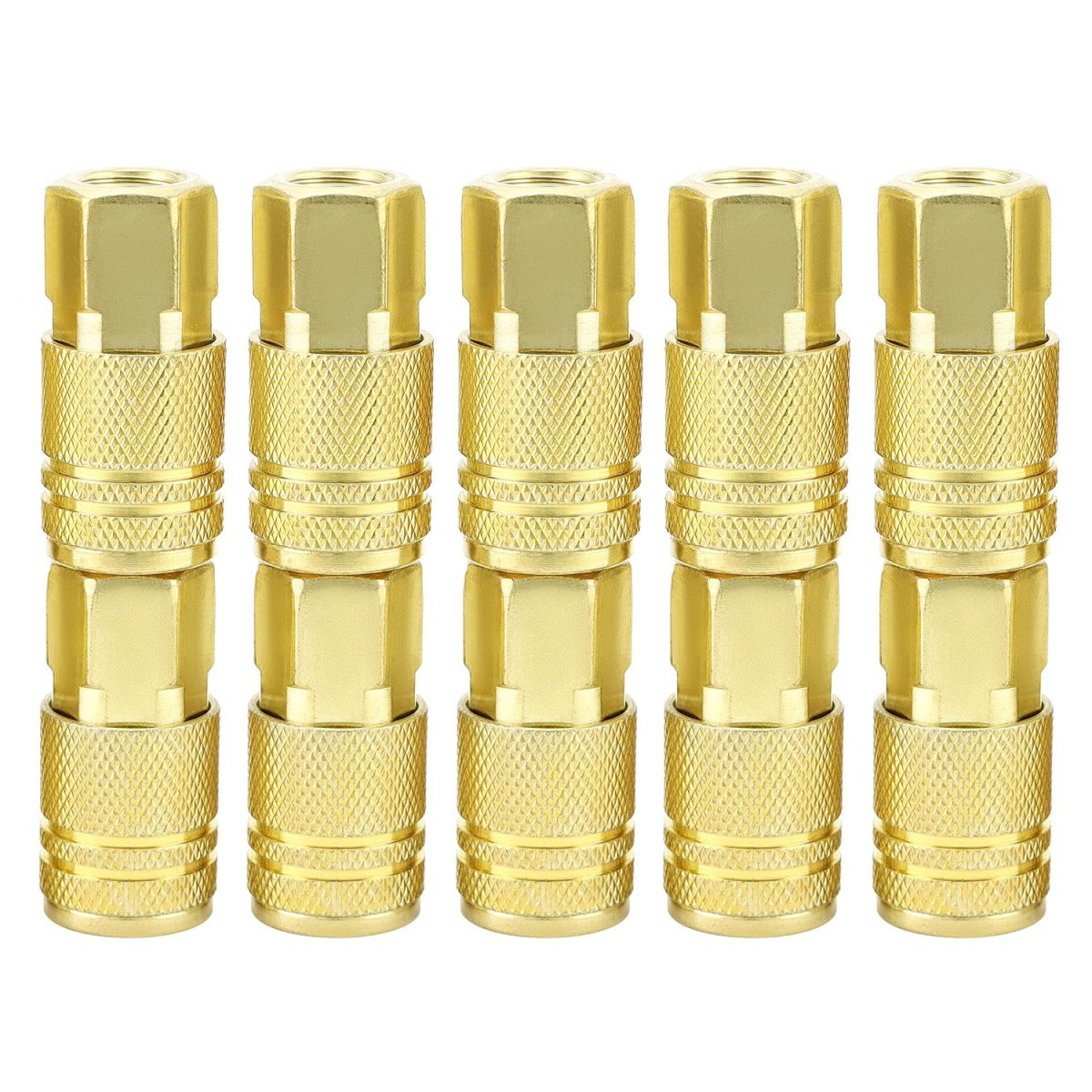 1 4 Npt Female Thread Air Hose Fittings 10 Pack Brass Quick Connector Coupler