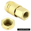 1 4 Npt Female Thread Air Hose Fittings 10 Pack Brass Quick Connector Coupler