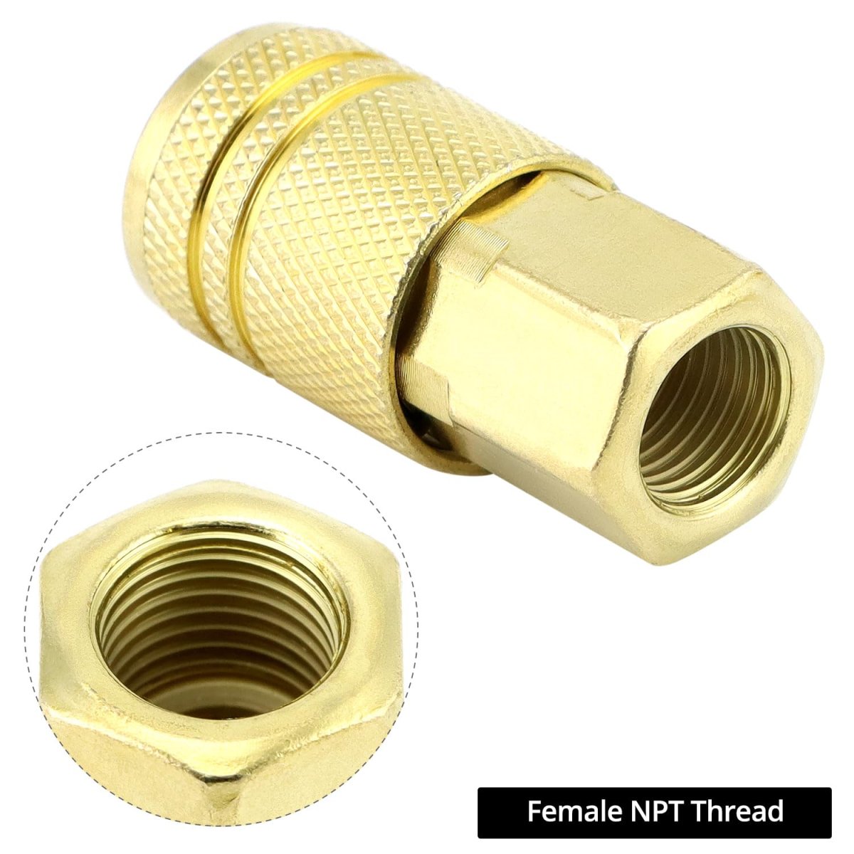 1 4 Npt Female Thread Air Hose Fittings 10 Pack Brass Quick Connector Coupler