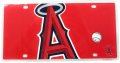 Los Angeles Angels Mega Logo Premium Laser Tag Acrylic License Plate Universal Fit Polished Baseball Car Accessory 