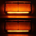 Partsam 2x Headlight Bezels Chrome W Visor 12 Clear Amber Led Light Strip Replacement For 4x6 Lights Kenworth T400 T600 T800