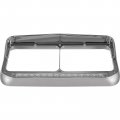 Partsam 2x Headlight Bezels Chrome W Visor 12 Clear Amber Led Light Strip Replacement For 4x6 Lights Kenworth T400 T600 T800
