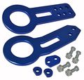 Universal 8mm Anodized Blue Cnc Aluminum 2 Piece Set Front And Rear Tow Hook Kit 