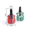 Box Of 5 Mini Offset Magnetic Screwdrivers With Phillips And Flat Head For Automotive Fender Installation Silver Red Green