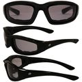 Birdz Eyewear Oriole Padded Motorcycle Glasses Black Frame Clear-smoke Lens 