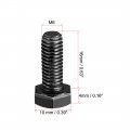 Uxcell M6x16mm Hex Head Left Hand Screw Bolts Fastener Carbon Steel Black 5pcs