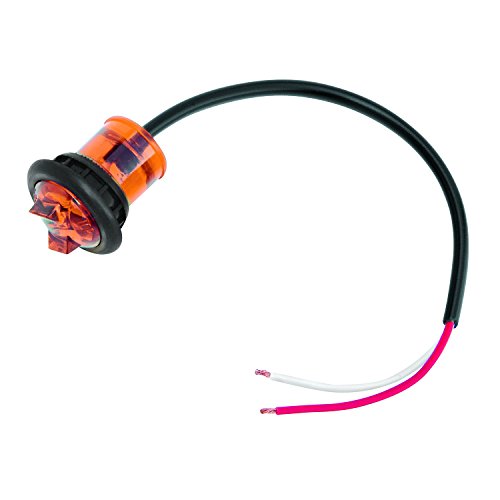 Amber Hi Intensity Micro Led Side Marker Clearance Light With Grommet 12v Pre Wired 12 In Pigtail For Trucks And Trailers Model