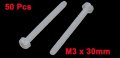 Uxcell M3 X 30mm Nylon Phillips Cross Pan Head Machine Screws White 50 Pcs
