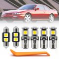 6pcs White Led Interior Lights Bulb Kit For Nissan 240sx 1995 1996 1997 1998 Dome Trunk License Plate Super Bright 6000k Light