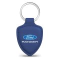 Ford Ranger Blue Shield-shape Style Genuine Leather Key Chain Official Licensed