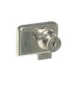 Nickel No-drill Deadbolt Glass Door Lock For Double Doors