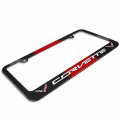 Ipick Image Made For Chevrolet 2014 Corvette C7 Dual Logo Racing Stripe Metal License Plate Frame