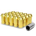 Auto Dynasty M12 X 1 5 Open End Wheel Lug Nuts With Deep Drive Extension Aluminum Alloy Gold 20-piece 