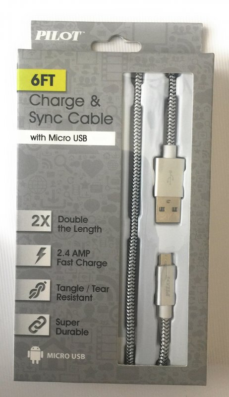 Pilot Automotive Ca-4524s-m6 6 Ft Mesh Micro Cable44 Silver