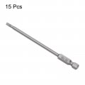 Uxcell 15pcs T15 Torx Head Screwdriver Bit S2 Steel Magnetic Screw Drive Drill 4 Long 1 Inch Hex Shank