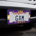 Lsu Wordmark With Jersey Stripes License Plate Tag Frame