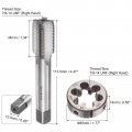 Uxcell 2pcs Tap And Die Set 7 8-14 Unf Thread Roundpinging Tool Tap Kit For Nut Screw Bolt Thread Repair