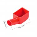 Uxcell Battery Terminal Insulating Rubber Protector Covers For 18mm Cable Rectangle Shape Red Black 1 Pair