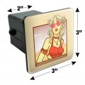 Boho Chic Bohemian Fashionable Hippie Woman In Desert Tow Trailer Hitch Cover Plug Insert