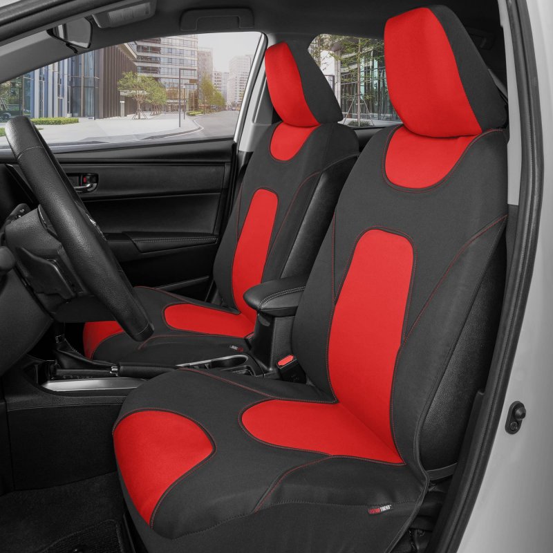 Motor Trend Aquashield Waterproof Neoprene Car Seat Covers Front Pair Red Includes 4 Piece Carpet Floor Mats Universal Fit For