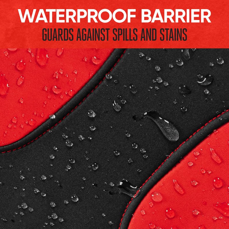 Motor Trend Aquashield Waterproof Neoprene Car Seat Covers Front Pair Red Includes 4 Piece Carpet Floor Mats Universal Fit For