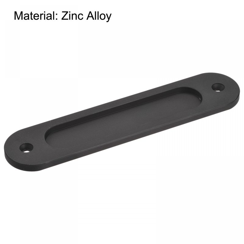 Finger Flush Pull Handle 180x40x5 7mm Oval For Drawer Door Black